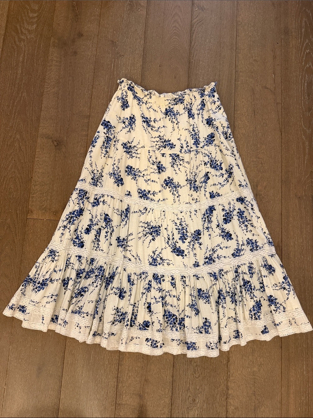 The Great Lace Inset Flounce Skirt